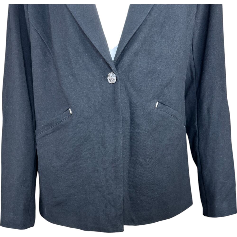 Women with‎ Control Cotton Jersey Blazer Black Medium NWT Career Business  Lined - Picture 9 of 15